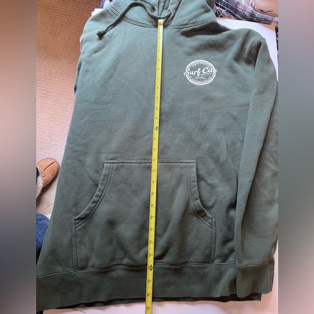 Surf City Surf Shop Santa Cruz CA Green Logo Hoodie - Picture 8 of 9